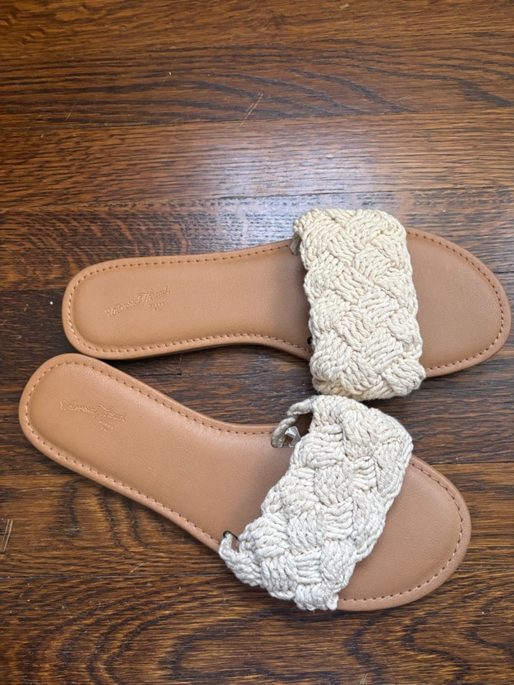 Universal Thread Cream Braided Slide Sandals for Women
